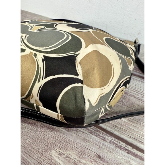 COACH Purse crossbody bag Black Gray and tan C Pattern Small Purse Hang Tag - Picture 11 of 15